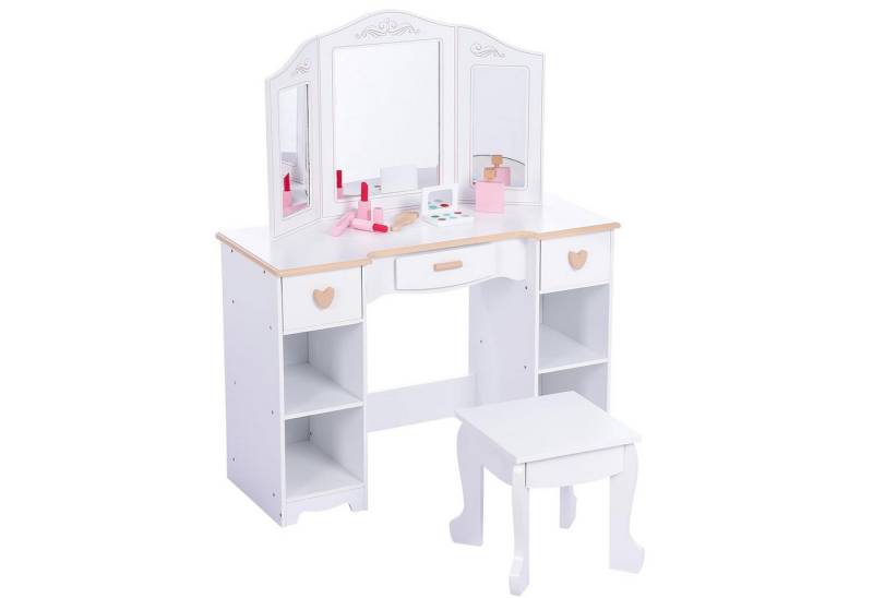 GarveeMore Schminktisch Kinderschminktisch mit Hocker Kinder Schminktisch Mädchen von GarveeMore
