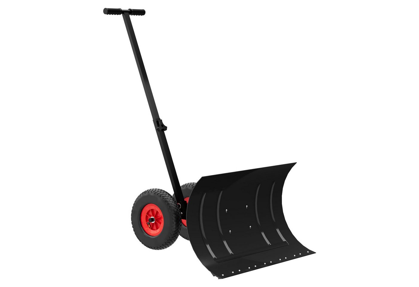 GarveeMore Schneeschieber Metall Schneeschieber mit Rädern,Verstellbarer Griff, für müheloses Räumen von Einfahrten und Gehwegen,74x35cm/74x42cm von GarveeMore