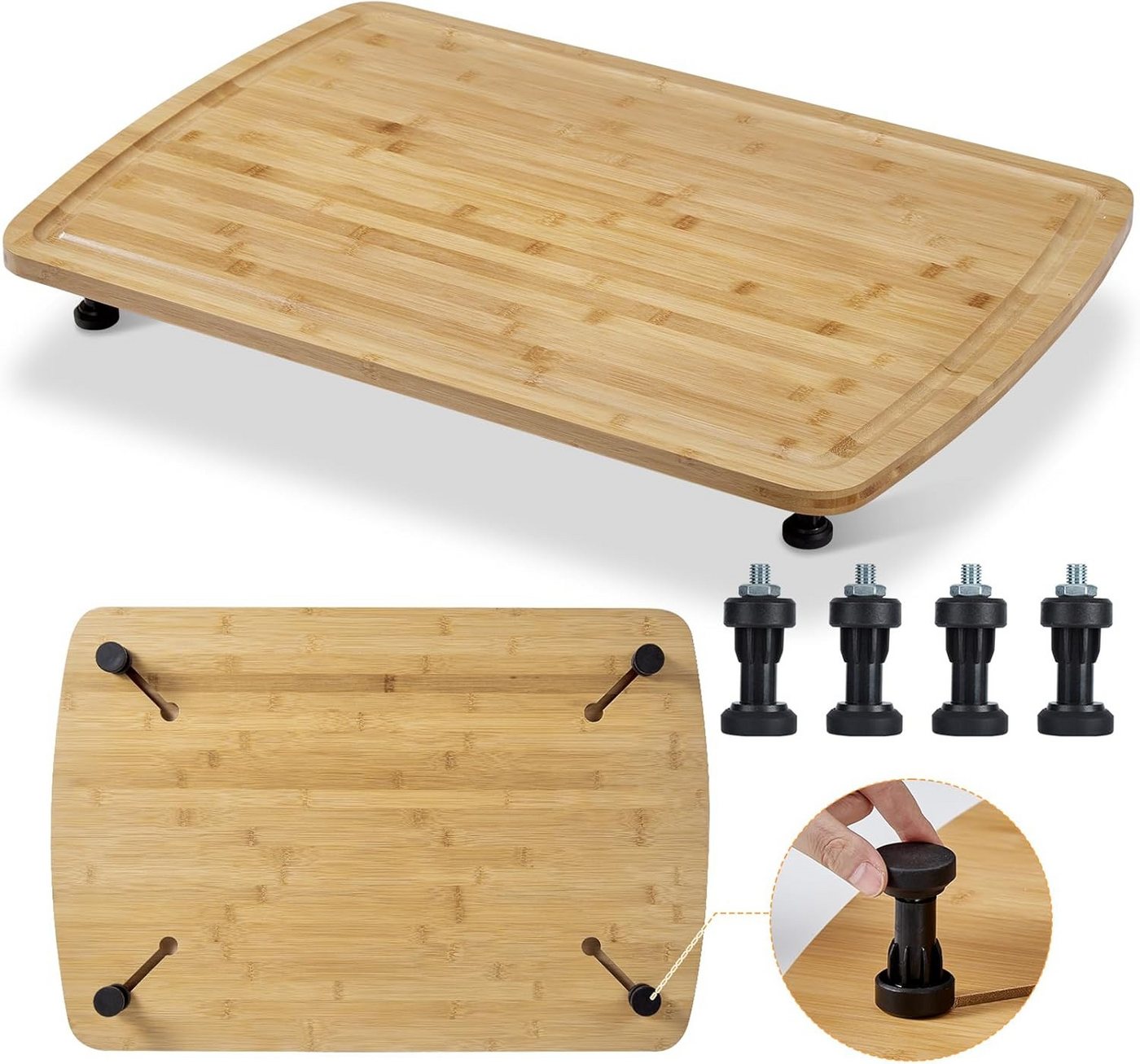 GarveeMore Schneidebrett 76 x 51 cm Extra große Arbeitsplatte Schneidbrett mit Rilen & Bein GarveeMore Schneidebrett 76 x 51 cm Extra große Arbeitsplatte Schneidbrett mit Rilen & Bein von GarveeMore