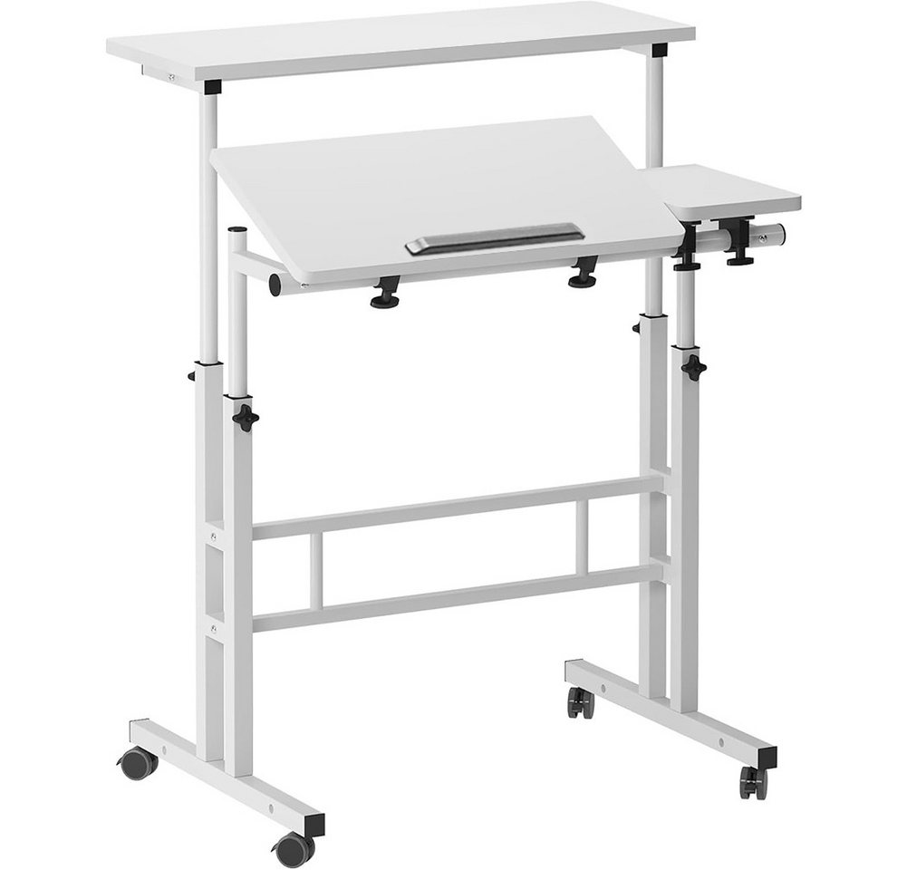 GarveeMore Schreibtisch Mobiler Schreibtisch verstellbarer Computer-Tisch Rad-Laptop-Tisch von GarveeMore