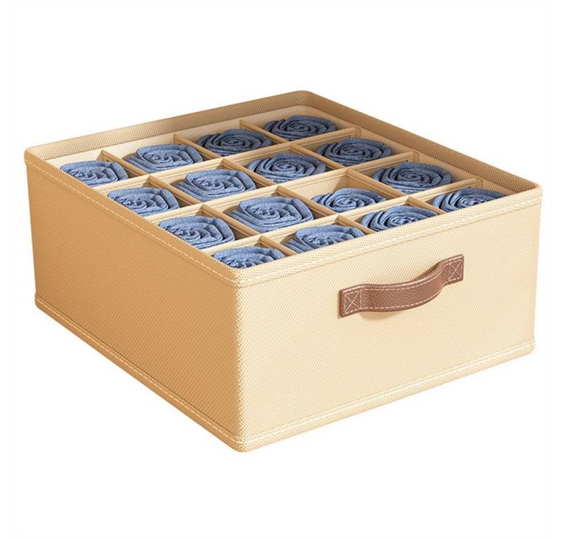 GarveeMore Schubladenbox 16Raster Sockenschubladen-Organisator Trennwand faltbare Aufbewahrungs, Multifunktionale Schrank-Organizer für die Aufbewahrung von Unterwäsch von GarveeMore
