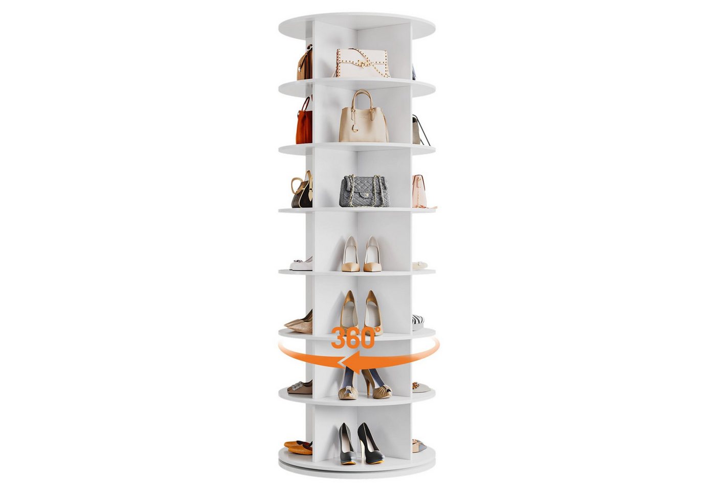 GarveeMore Schuhregal 7-stufiges drehbares Schuhregal,Rund 360° drehbar VertikalSchuhauslage, freistehender drehbarer Schuhhalter,für den Eingangsbereich 59x59x163 GarveeMore Schuhregal 7-stufiges drehbares Schuhregal,Rund 360° drehbar VertikalSchuhauslage, freistehender drehbarer Schuhhalter,für den Eingangsbereich 59x59x163 von GarveeMore