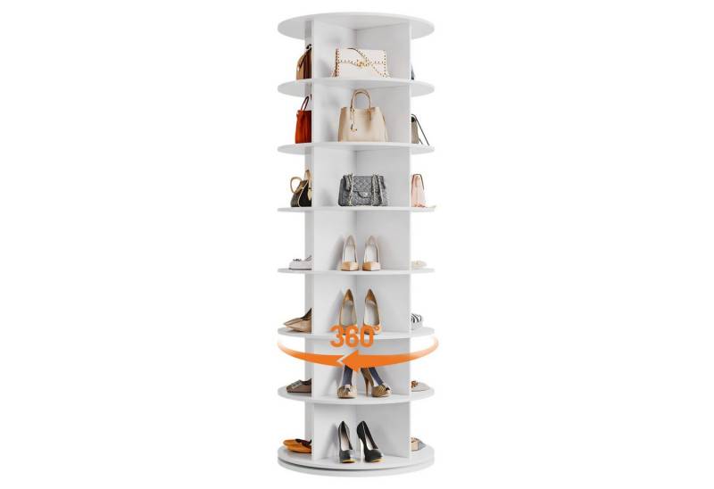 GarveeMore Schuhregal 7-stufiges drehbares Schuhregal,Rund 360° drehbar VertikalSchuhauslage, freistehender drehbarer Schuhhalter,für den Eingangsbereich 59x59x163 von GarveeMore