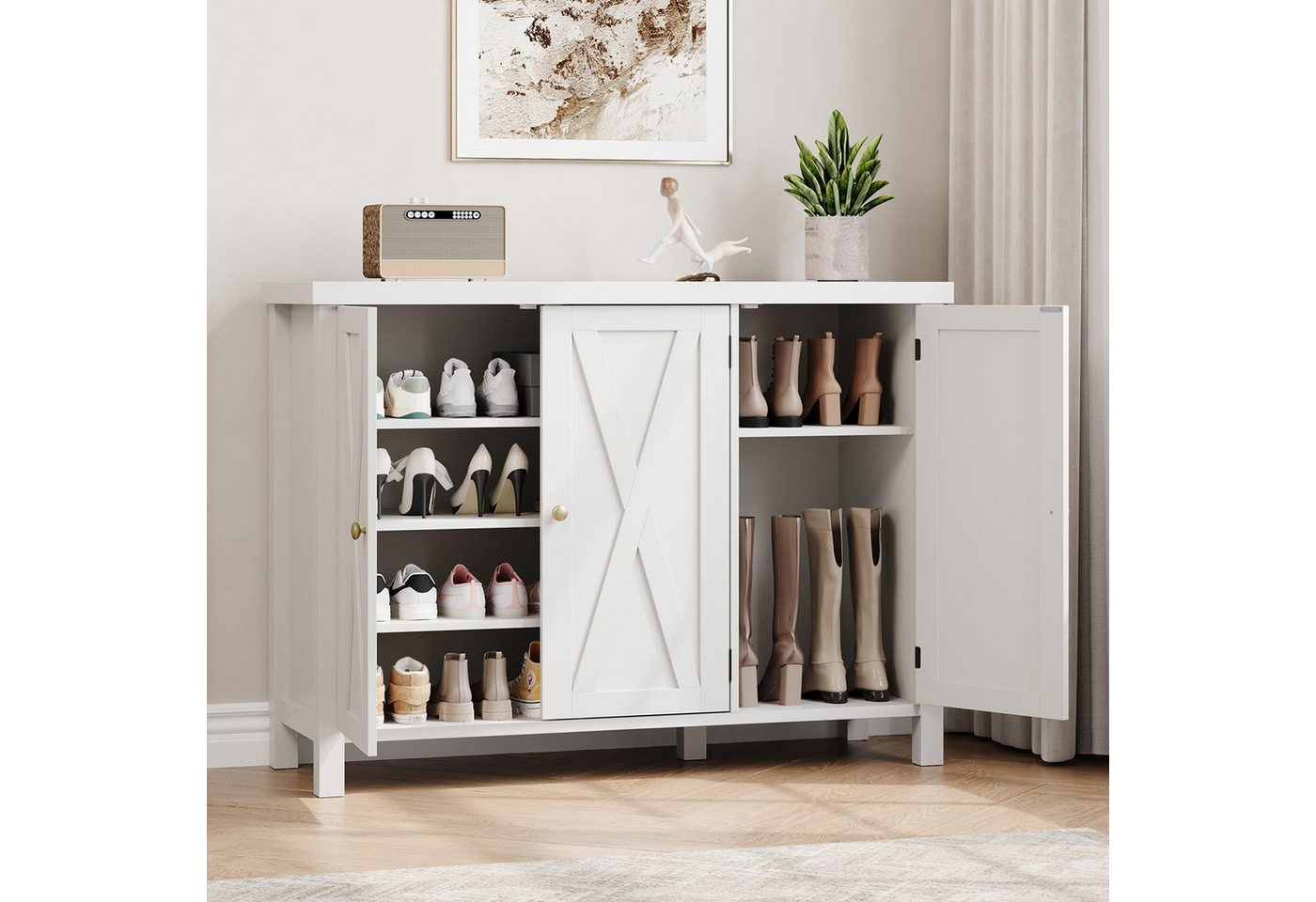 GarveeMore Schuhschrank Großer Schuhschrank mit 4 Ebenen GarveeMore Schuhschrank Großer Schuhschrank mit 4 Ebenen von GarveeMore