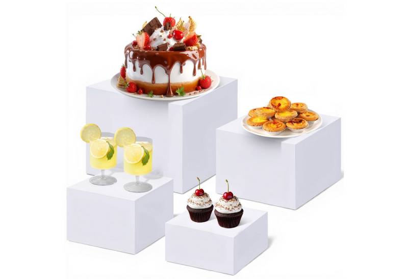 GarveeMore Schuhständer 4 Stück Set Porzellan weißes Acryl Fünfseitige Box Display Stand von GarveeMore