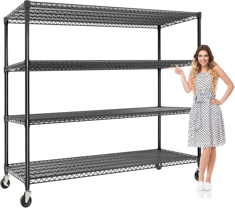 GarveeMore Schwerlastregal 1500 Kg Rollregal, Metallregal Mit Rädern Und Füßen,Verstellbares GarveeMore Schwerlastregal 1500 Kg Rollregal, Metallregal Mit Rädern Und Füßen,Verstellbares von GarveeMore