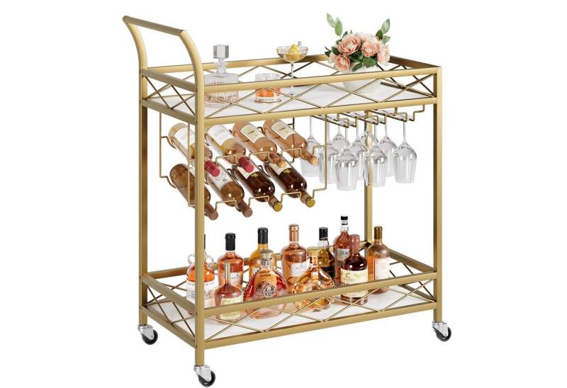 GarveeMore Servierwagen Servierwagen, kleine Barwagen mit 2 verspiegelte Glasablagen GarveeMore Servierwagen Servierwagen, kleine Barwagen mit 2 verspiegelte Glasablagen von GarveeMore
