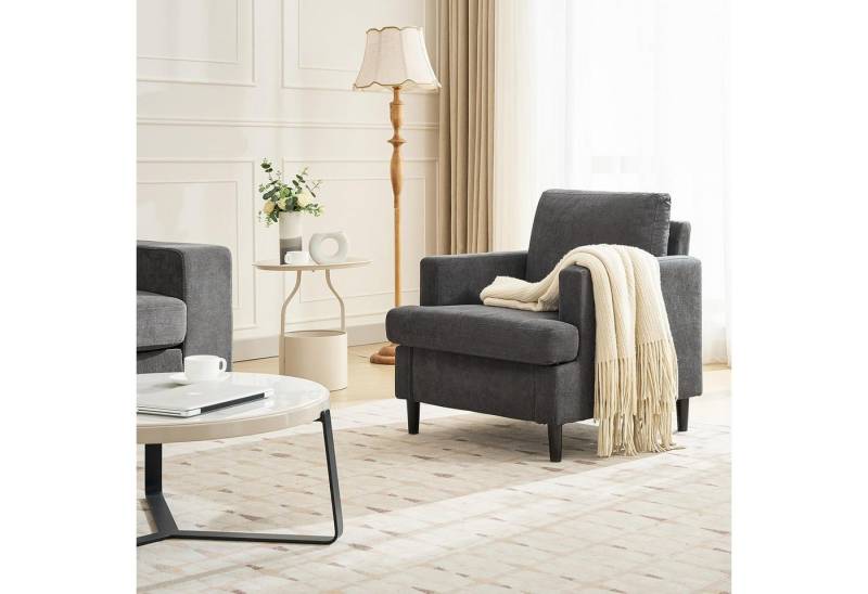 GarveeMore Sessel Einzelsessel mit Massivholz Rahmen und Füßen, Einem Schwamm Hoher 80CM, mit Relaxfunktion von GarveeMore