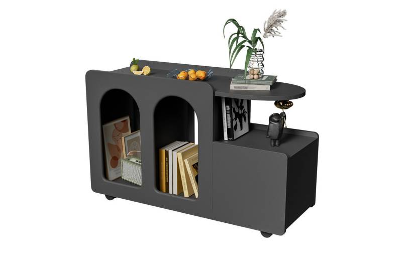 GarveeMore Sideboard Sideboard Beistellschrank,Sideboard mit abgerundeten Ecken, Rollcontainer, mit 3 Schubladen, mit Rollen,82x30x53CM von GarveeMore