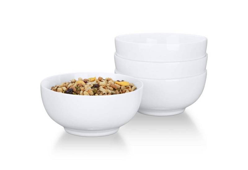 GarveeMore Tafelservice 4-teilig Porzellan Cremeweiß Müslischalen Set,590ml Suppenschalen von GarveeMore