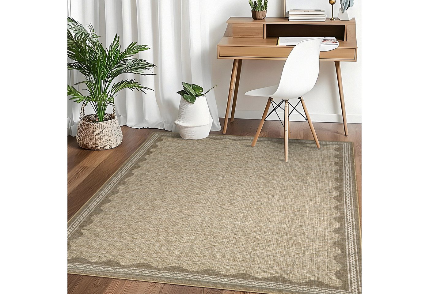 GarveeMore Teppich Doora, rechteckig, Höhe: 7 mm, mit besonders weichem Flor, Kurzflor, modern, wellenförmiger Bordüre GarveeMore Teppich Doora, rechteckig, Höhe: 7 mm, mit besonders weichem Flor, Kurzflor, modern, wellenförmiger Bordüre von GarveeMore