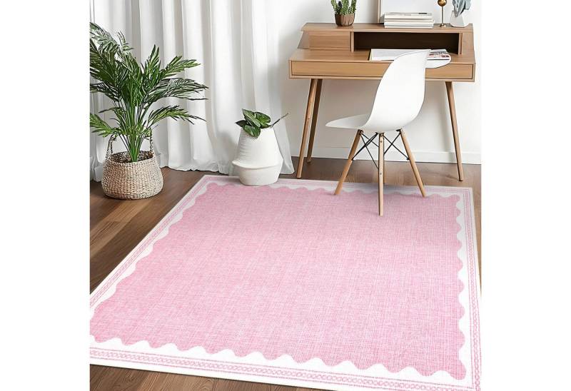 GarveeMore Teppich Doora, rechteckig, Höhe: 7 mm, mit besonders weichem Flor, Kurzflor, modern, wellenförmiger Bordüre GarveeMore Teppich Doora, rechteckig, Höhe: 7 mm, mit besonders weichem Flor, Kurzflor, modern, wellenförmiger Bordüre von GarveeMore