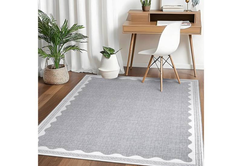 GarveeMore Teppich Doora, rechteckig, Höhe: 7 mm, mit besonders weichem Flor, Kurzflor, modern, wellenförmiger Bordüre GarveeMore Teppich Doora, rechteckig, Höhe: 7 mm, mit besonders weichem Flor, Kurzflor, modern, wellenförmiger Bordüre von GarveeMore