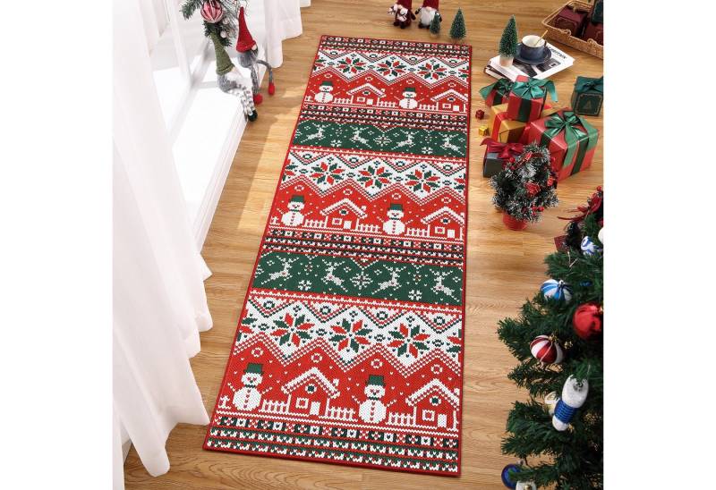 GarveeMore Teppich, rechteckig, Höhe: 7 mm, Bunter Teppich mit festlichen und folkloristischen Elementen GarveeMore Teppich, rechteckig, Höhe: 7 mm, Bunter Teppich mit festlichen und folkloristischen Elementen von GarveeMore