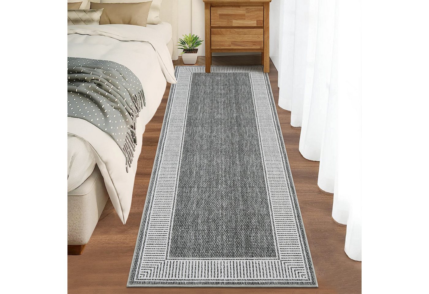 GarveeMore Teppich, rechteckig, Höhe: 7 mm, Moderner Teppich mit geometrischem Bordüren- und Eckdesign GarveeMore Teppich, rechteckig, Höhe: 7 mm, Moderner Teppich mit geometrischem Bordüren- und Eckdesign von GarveeMore