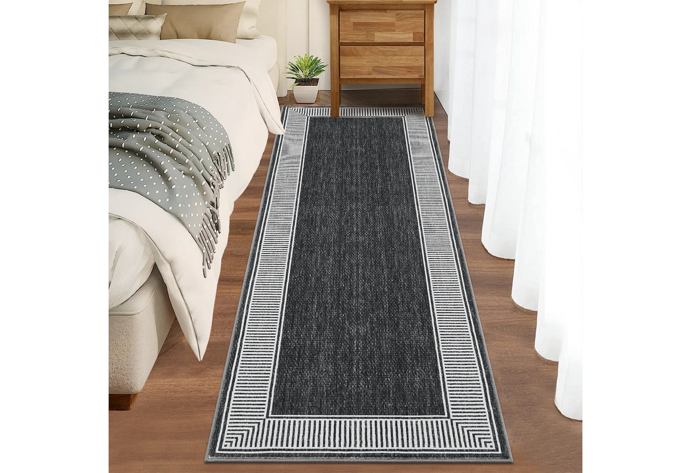 GarveeMore Teppich, rechteckig, Höhe: 7 mm, Moderner Teppich mit geometrischem Bordüren- und Eckdesign GarveeMore Teppich, rechteckig, Höhe: 7 mm, Moderner Teppich mit geometrischem Bordüren- und Eckdesign von GarveeMore