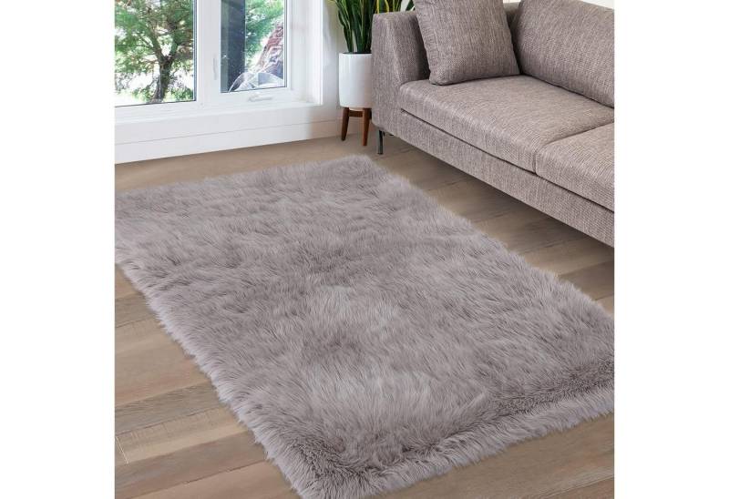 GarveeMore Teppich Plüschiger, weicher Kunstfell-Teppich für das Schlafzimmer-Wohnzimmer, Rechteck 122x183 cm von GarveeMore