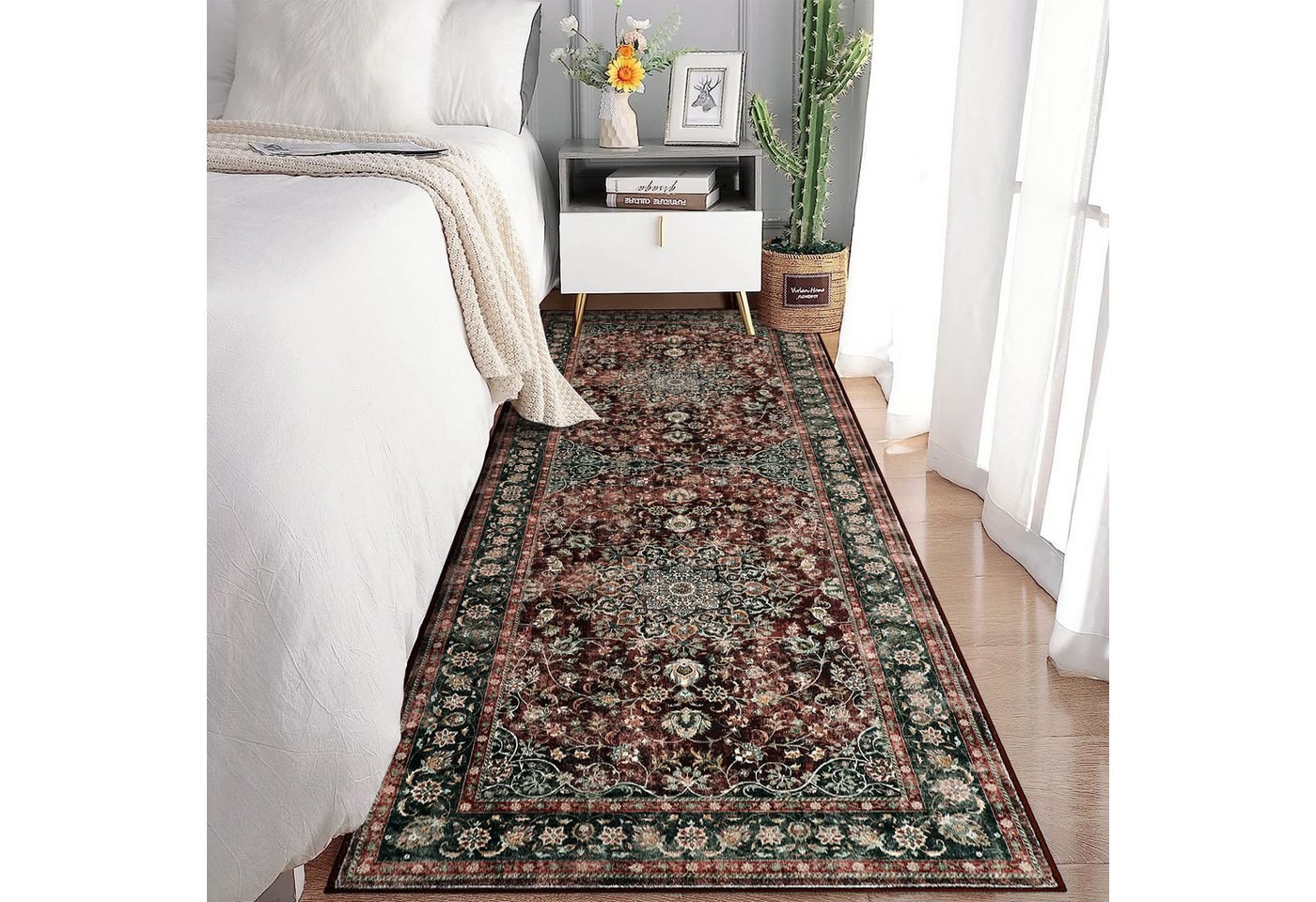 GarveeMore Teppich Teppich Wohnzimmer Waschbarer Vintage Teppich Schlafzimmer von GarveeMore