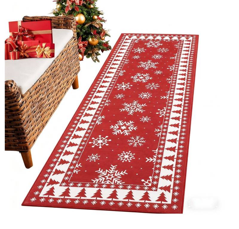 GarveeMore Teppich Waschbarer Weihnachtsbereich Teppich Schneeflocke Weihnachtsteppiche GarveeMore Teppich Waschbarer Weihnachtsbereich Teppich Schneeflocke Weihnachtsteppiche von GarveeMore