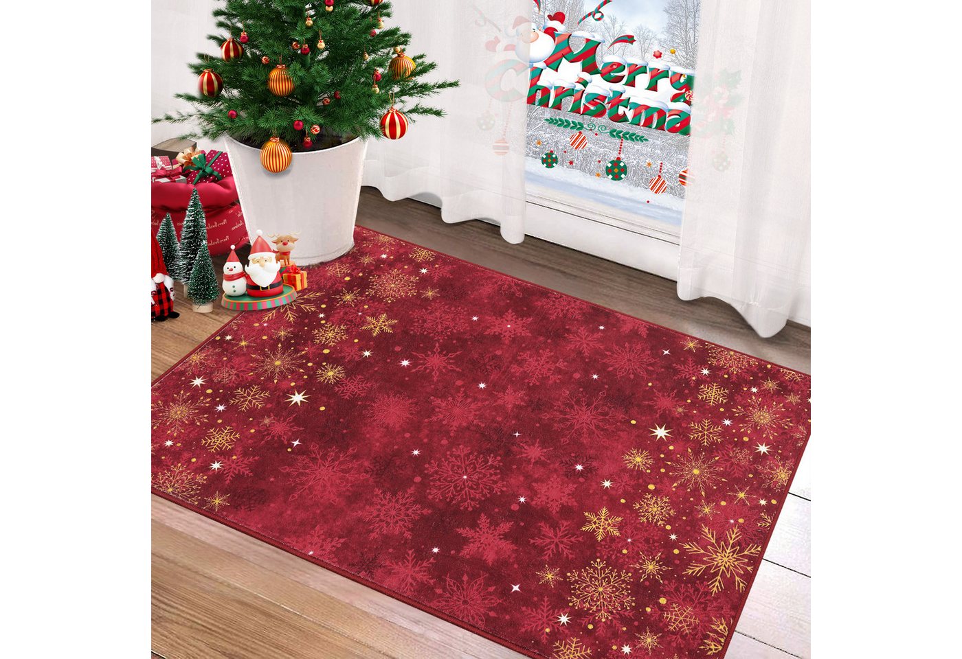 GarveeMore Teppich Weihnachten Waschbar Weihnachtsparty Innen Decor Kurzflor Rug GarveeMore Teppich Weihnachten Waschbar Weihnachtsparty Innen Decor Kurzflor Rug von GarveeMore