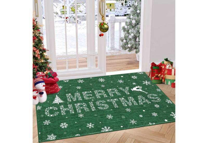 GarveeMore Teppich Wohnzimmer Weihnachtsteppich Waschbar rutschfest Teppich Schneeflocke GarveeMore Teppich Wohnzimmer Weihnachtsteppich Waschbar rutschfest Teppich Schneeflocke von GarveeMore
