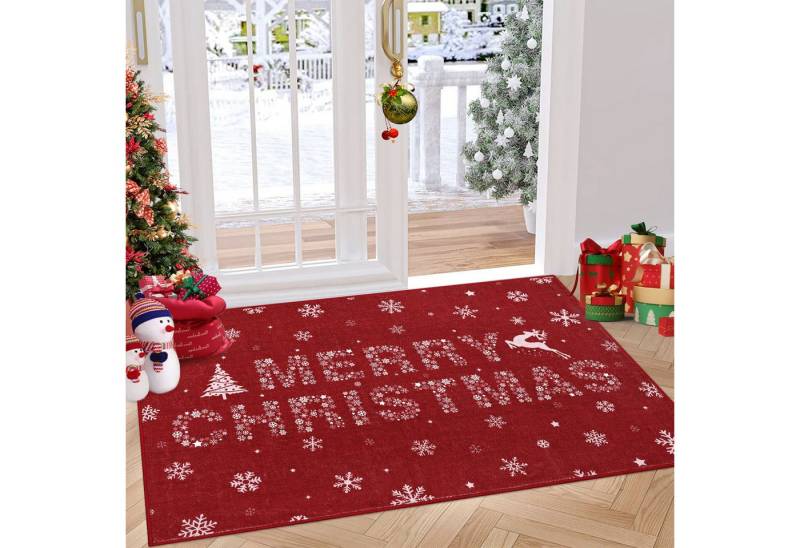 GarveeMore Teppich Wohnzimmer Weihnachtsteppich Waschbar rutschfest Teppich Schneeflocke GarveeMore Teppich Wohnzimmer Weihnachtsteppich Waschbar rutschfest Teppich Schneeflocke von GarveeMore