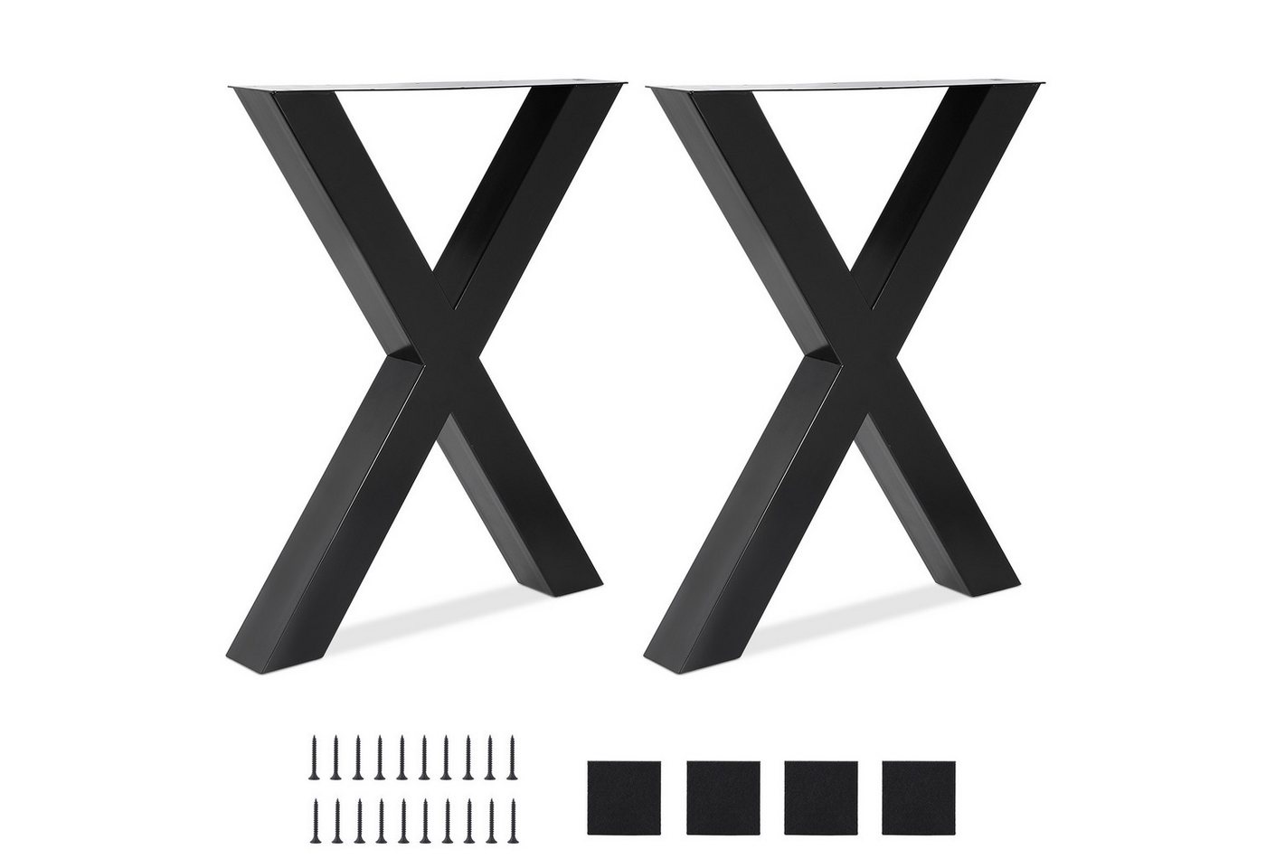 GarveeMore Tischbein Tischbein 2er Set Tischfüße X pulverbeschichtete Stahl Industriedesign, Tischgestell Kreuzgestell 60x72 cm Metall Tischkufen von GarveeMore