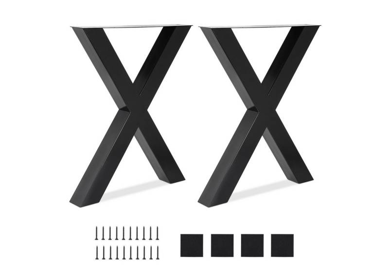 GarveeMore Tischbein Tischbein 2er Set Tischfüße X pulverbeschichtete Stahl Industriedesign, Tischgestell Kreuzgestell 60x72 cm Metall Tischkufen von GarveeMore