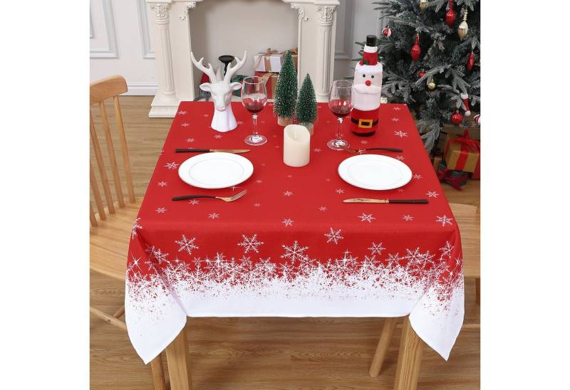 GarveeMore Tischdecke 2er-Set Tischdecken, rot, wasserabweisend, Schneeflocken GarveeMore Tischdecke 2er-Set Tischdecken, rot, wasserabweisend, Schneeflocken von GarveeMore