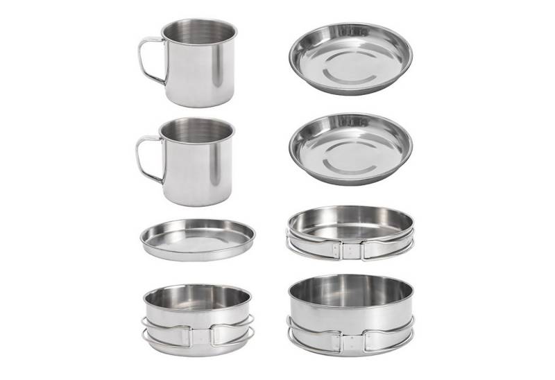 GarveeMore Topf-Set 8 PCS Camping Kochgeschirr Mess Kit Edelstahl von GarveeMore