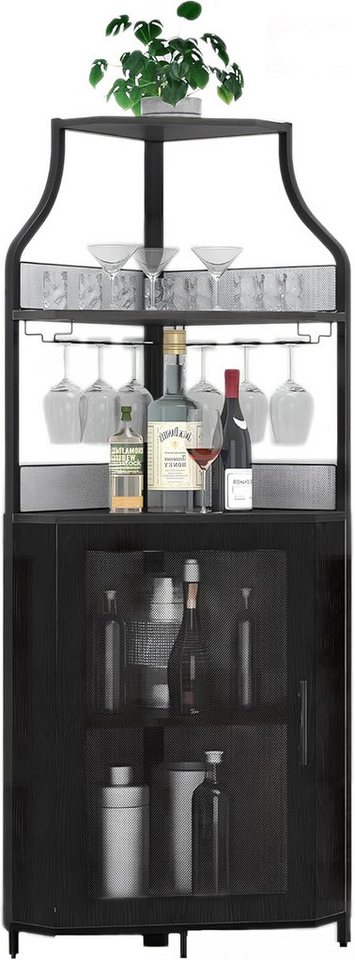 GarveeMore Weinschrank 5-stöckiges mit Glasständer und verstellbaren Regalen,47x32x154cm industrielles Barschrank mit Türen aus Metallgitter für Küche,Bar GarveeMore Weinschrank 5-stöckiges mit Glasständer und verstellbaren Regalen,47x32x154cm industrielles Barschrank mit Türen aus Metallgitter für Küche,Bar von GarveeMore