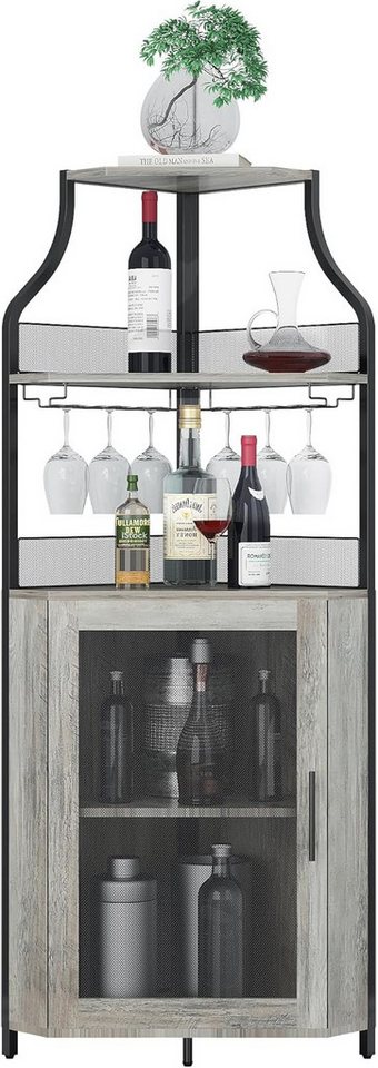 GarveeMore Weinschrank 5-stöckiges mit Glasständer und verstellbaren Regalen,47x32x154cm industrielles Eckschrank,Barschrank mit Türen aus Metallgitter für bar GarveeMore Weinschrank 5-stöckiges mit Glasständer und verstellbaren Regalen,47x32x154cm industrielles Eckschrank,Barschrank mit Türen aus Metallgitter für bar von GarveeMore