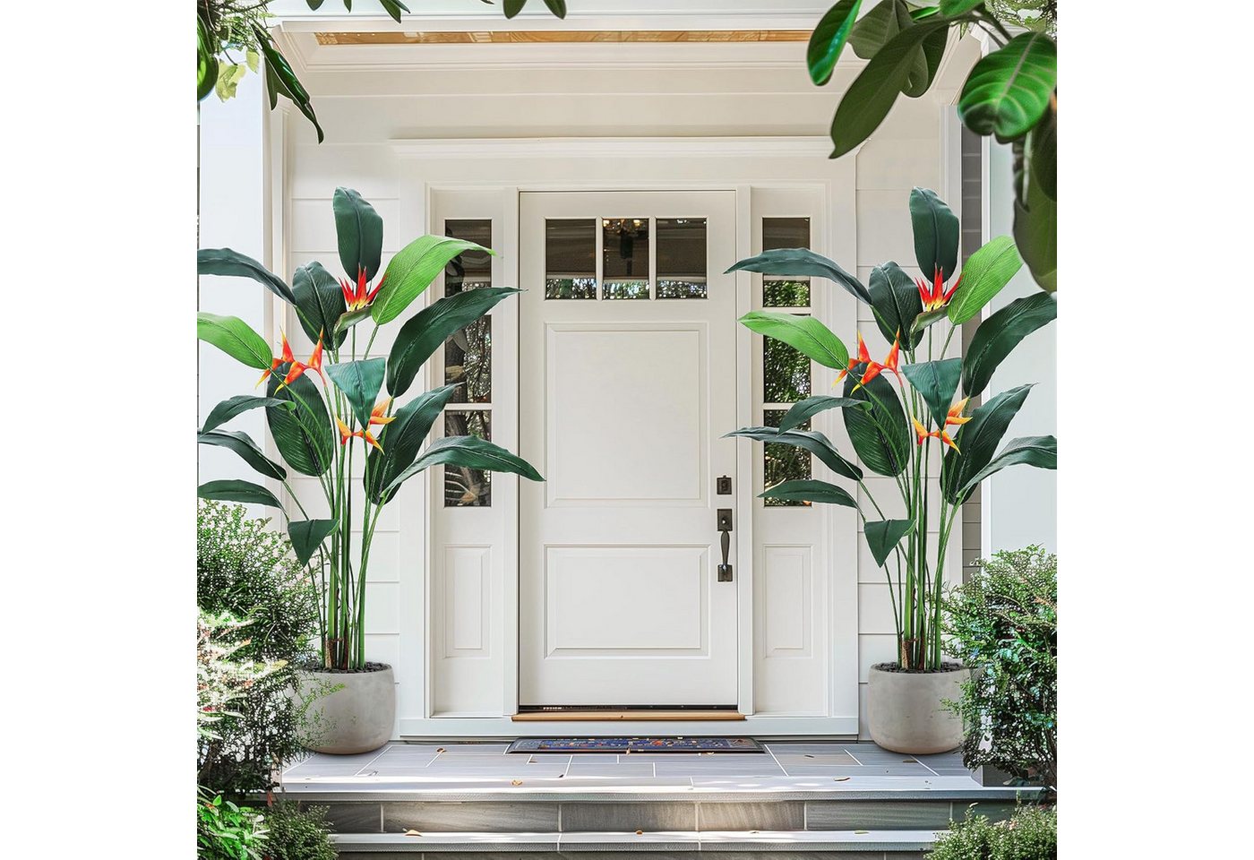 Kunstbaum Paradiesvogelblume 2er-Set,künstliche Palme,moderne Dekoration, GarveeMore, Höhe 183 cm, mit 17 künstlichen Stämmen, Blättern und 3 künstlichen Blüten Kunstbaum Paradiesvogelblume 2er-Set,künstliche Palme,moderne Dekoration, GarveeMore, Höhe 183 cm, mit 17 künstlichen Stämmen, Blättern und 3 künstlichen Blüten von GarveeMore