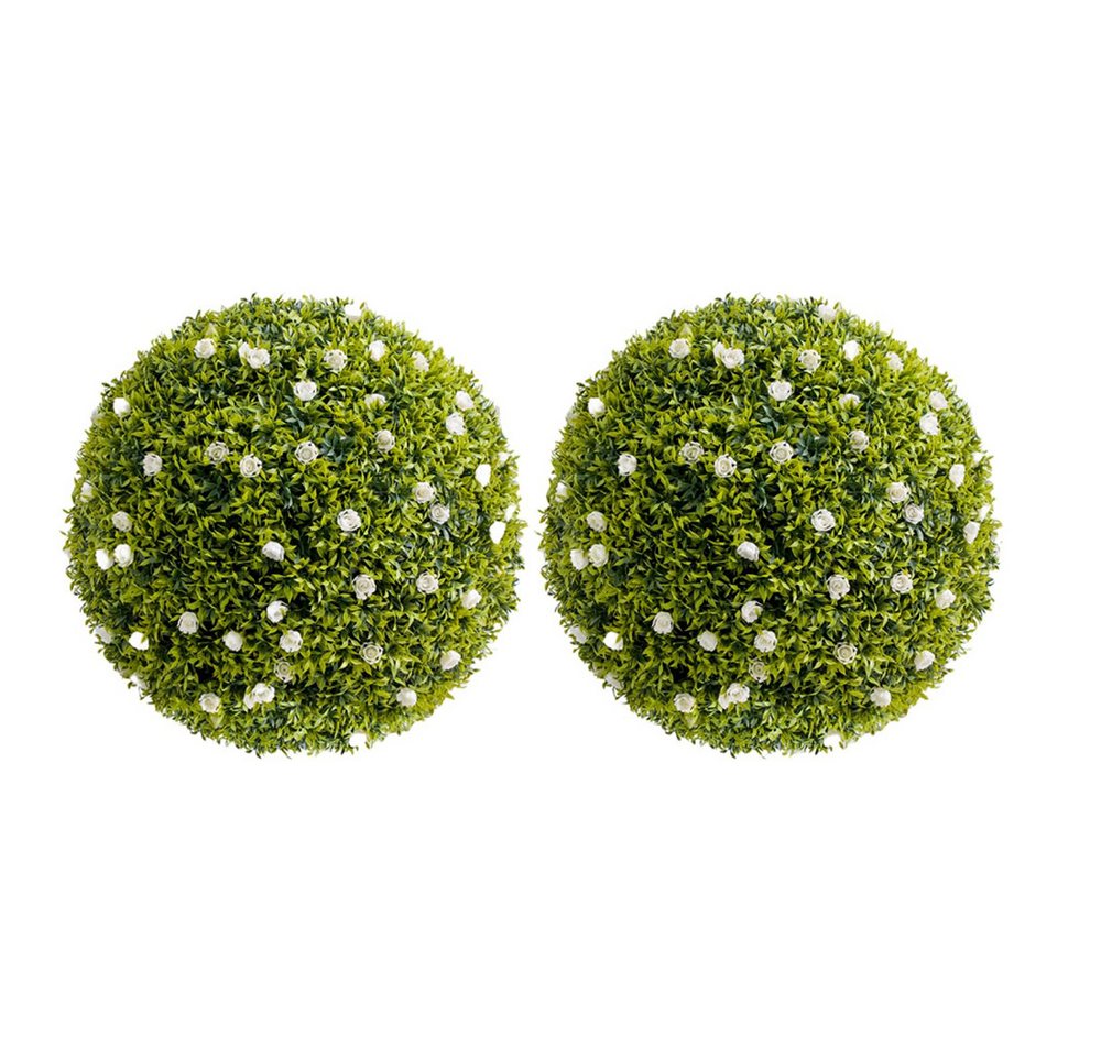 Kunstblume Künstliche Topiary Kugeln für zu Hause hängende Kugeln weiße Blumen, GarveeMore von GarveeMore
