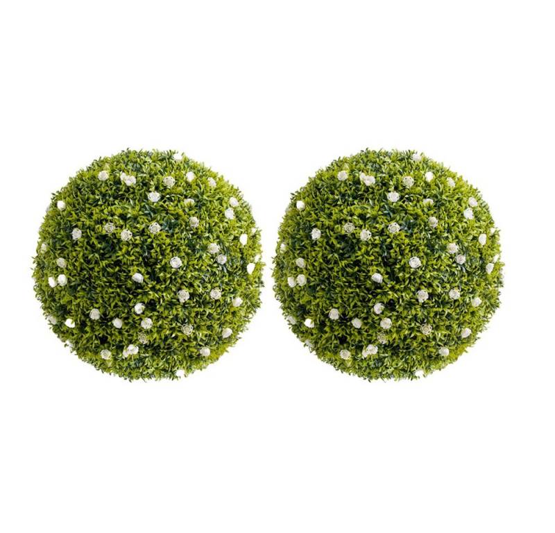 Kunstblume Künstliche Topiary Kugeln für zu Hause hängende Kugeln weiße Blumen, GarveeMore von GarveeMore