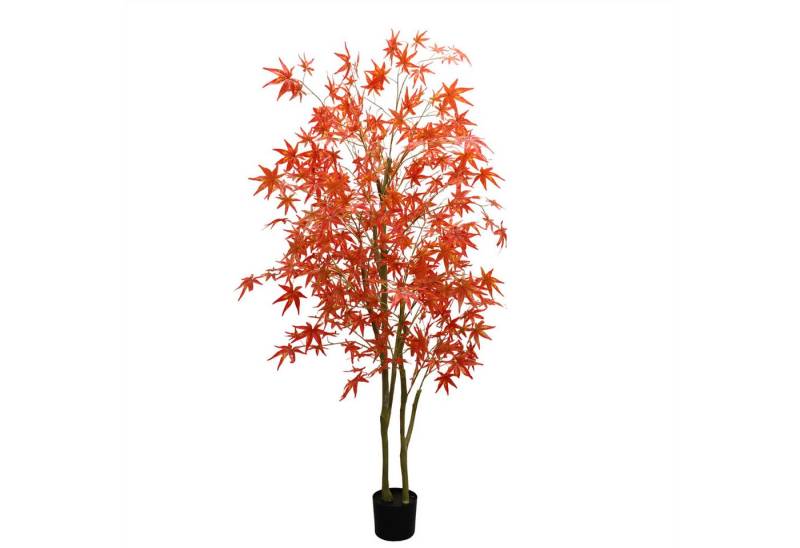 Künstliche Zimmerpflanze Neu 4,9 Fuß Herbstahorn Künstlicher Herbstbaum Im Plastiktopf, GarveeMore, Höhe 150 cm, Roter Ahorn Blätter Seide Baum für Herbst Party Dekor von GarveeMore