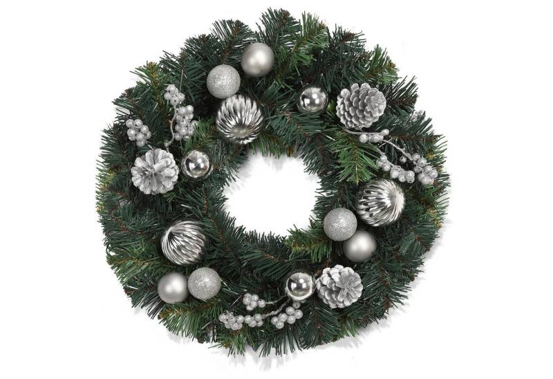 Kunstkranz 40cm Weihnachtskranz mit Weihnachtstürkranz mit verziertem Kranz, GarveeMore von GarveeMore