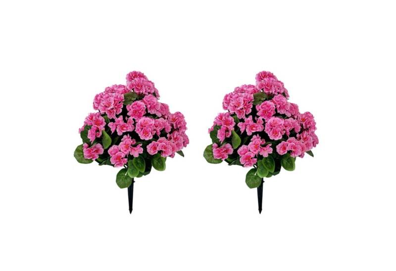 Kunstpflanze 2 Stück Künstliche Silk Blumen mit Gartenstecker, GarveeMore von GarveeMore