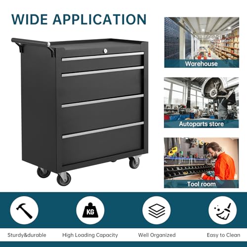 Mehrzweckschrank,Werkzeugschrank 4 Schubladen Auf RäDern 24 Zoll Gartenschrank Outdoor Schrank Metallschrank Werkstatt Outdoor Schrank Wetterfest 62 * 33 * 65 cm Mehrzweckschrank,Werkzeugschrank 4 Schubladen Auf RäDern 24 Zoll Gartenschrank Outdoor Schrank Metallschrank Werkstatt Outdoor Schrank Wetterfest 62 * 33 * 65 cm von GarveeMore