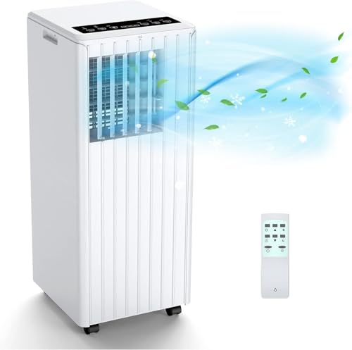 Tragbares Klimagerät 3 in 1 7000 BTU Kühlung Belüftung und Entfeuchtung mit Lüfter mit 2 Geschwindigkeiten Timer 24 Stunden Fernbedienung Mobiles Klimagerät ohne Außeneinheit R290 Eco von GarveeMore