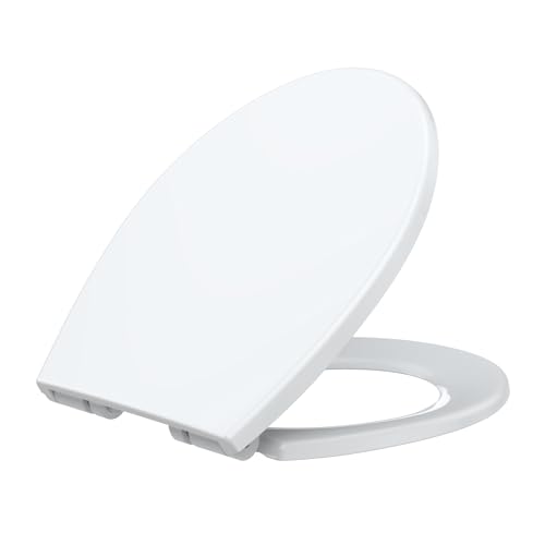 GarveeTech ZPPHO_16EXDA3YU26W3x Toilettensitz mit langsamer Freigabe und Schnellbefestigung, Kunststoff-Toilettensitz und rutschfeste Stoßstangen, leises Schließen, einfach zu installieren und zu von GarveeTech