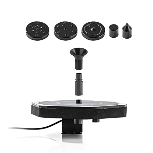 GARVIDA Solar Springbrunnen - Solarbrunnen | Solar-Teichpumpe mit 6 Sprühaufsätzen - Variable Sprühmodi | Im Pool, im Gartenteich und sogar im Vogelbad | Robust und wetterbeständig (IP68) [schwarz] von Garvida