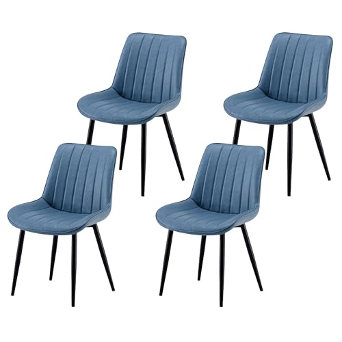 Garvis Esszimmerstühle 4er Set Polsterstühle mit Sitzkissen künstlicher Stoff Küchenstuhl Wohnzimmerstuhl Schminktisch Stuhl ergonomischer Stuhl (Himmelblau) von Garvishk