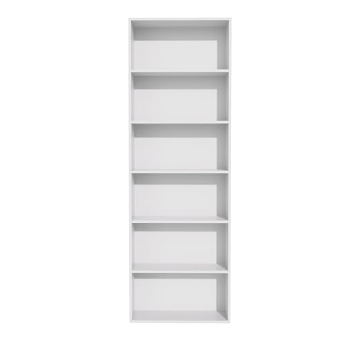 Garvis Home Bücherregal 6 Ebenen Weiß MDF Standregal von Garvishk