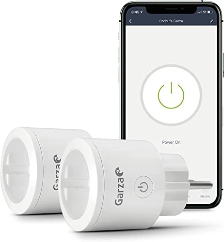 Garza - 2er-Pack Smart Wifi Plugs, Programmierbar, Wifi 2.4GHz, Mit Verbrauchsanzeige, Fernsteuerung per App und Alexa/Google Sprachsteuerung, Weiß von Garza