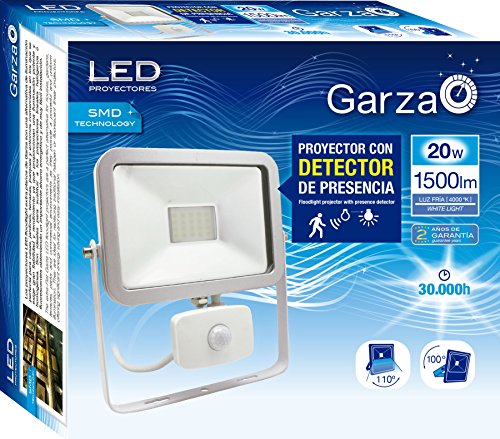 Garza - Reiher iSpot Spot Außen LED Projektor mit SENSOR E27, 20 W, Blau von Garza