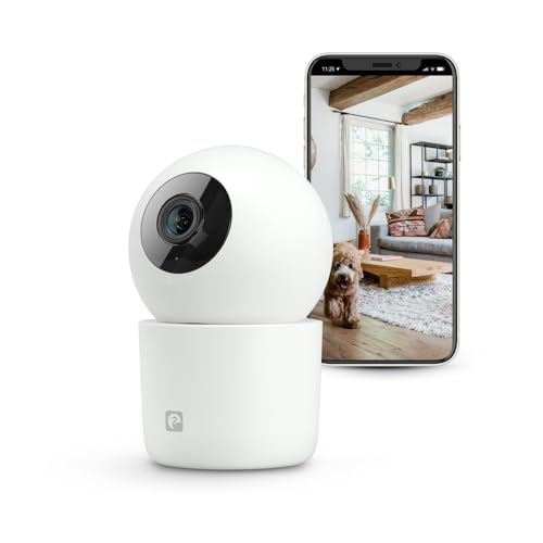 Garza Smart - AI Überwachungskamera 360º Indoor IP WiFi 2.4GHz, 1440P 2.5K (Quad HD), Nachtsicht, AI Detektor (Menschen, Tiere, Geräusche...), Fernsteuerung per App (Weiß) von Garza