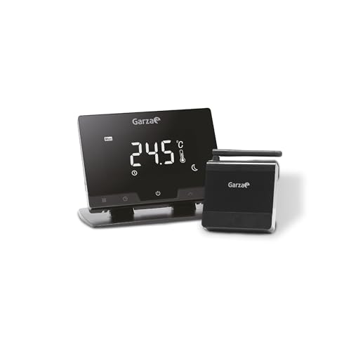 Garza - Wireless Wifi Smart Thermostat für Kessel und Heizung, programmierbar, Touchscreen, Wifi 2.4GHz, Fernsteuerung per App und Alexa/Google Voice, Farbe Schwarz von Garza