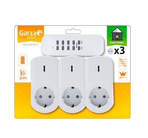 Garza - Reiher 430060 Pack 3-Fach teledirigidas + Fernbedienung 4-Kanal, weiß, 3680 W von Garza