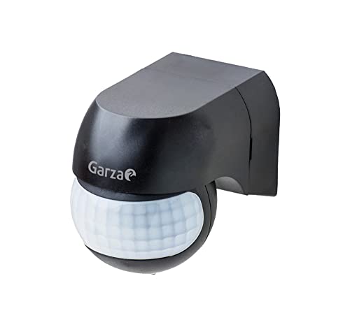 Garza - Reiher 430069 Power-Detector-Bewegung Infrarot-Wand Mini, speziell für Außen, Erfassungswinkel 180 °, Farbe, Schwarz von Garza